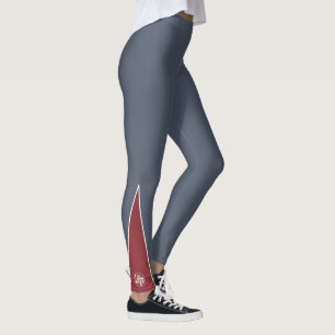 Benutzerdefiniertes Firmenlogo Roter Akzent Grau Leggings