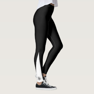Benutzerdefiniertes Firmenlogo Schwarz und Weiß Leggings