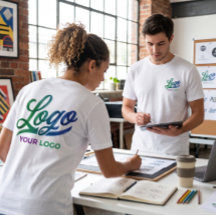 Benutzerdefiniertes Firmenlogo T-Shirt Vorder- und