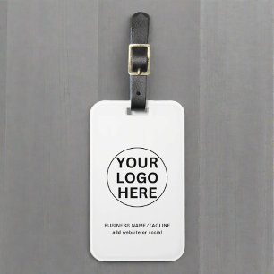 Benutzerdefiniertes Firmenlogo & Text l Schwarzwei Gepäckanhänger