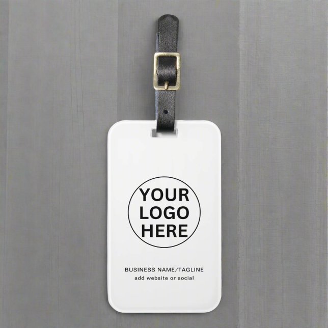 Benutzerdefiniertes Firmenlogo & Text l Schwarzwei Gepäckanhänger (Von Creator hochgeladen)