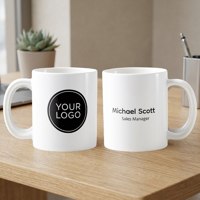 Benutzerdefiniertes Firmenlogo und Mitarbeitername Kaffeetasse (Von Creator hochgeladen)