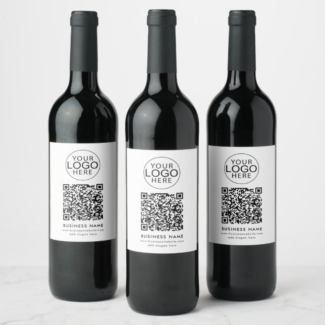 Benutzerdefiniertes Firmenlogo und QR-Code Weinetikett (Flaschen)