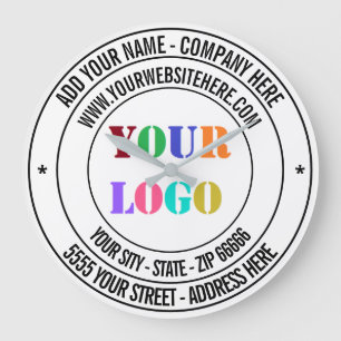 Benutzerdefiniertes Firmenlogo und Text Branded Uh Große Wanduhr