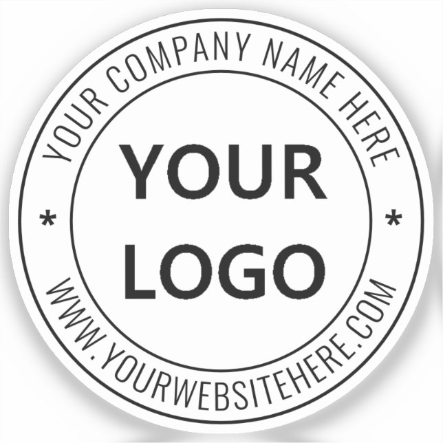 Benutzerdefiniertes Firmenlogo und Text-Rundschrei Aufkleber (Vorderseite)