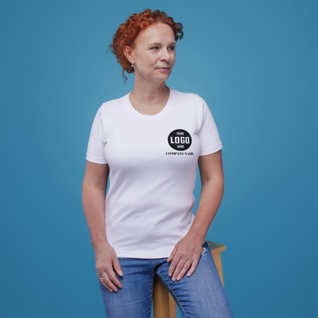 Benutzerdefiniertes Firmenlogo und Text-T - Shirt  (Custom Business Logo & Text T-Shirt for Profession)