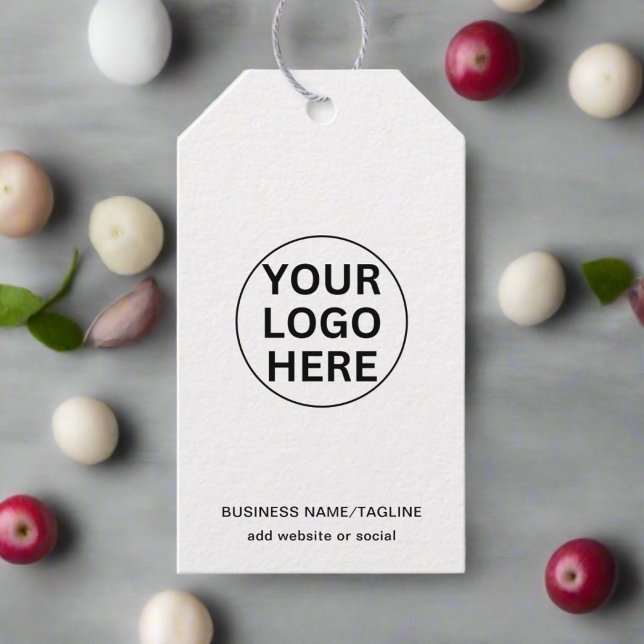 Benutzerdefiniertes Firmenlogo und Text-Werbeweiße Geschenkanhänger (Von Creator hochgeladen)