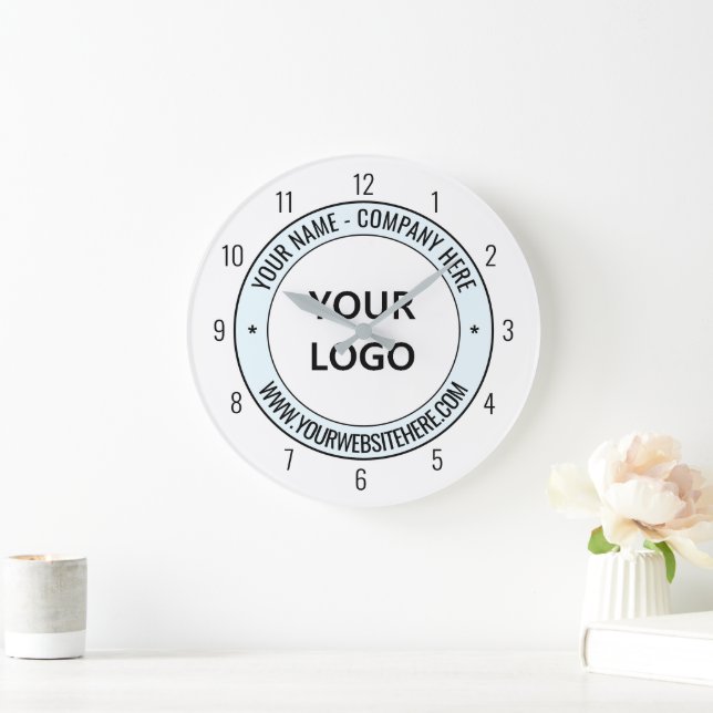 Benutzerdefiniertes Firmenlogo und Textsperre - Fa Große Wanduhr (Zuhause)