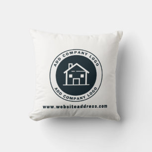 Benutzerdefiniertes Firmenlogo und Website-Adresse Kissen