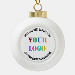 Benutzerdefiniertes Firmenlogo und Weihnachtsdekor Keramik Kugel-Ornament