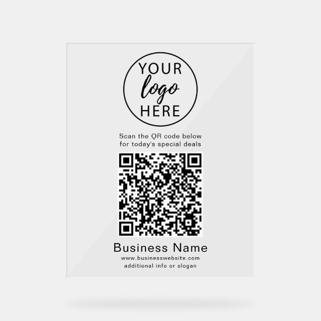 Benutzerdefiniertes Firmenschild, QR-Code-Acrylsch Acrylschild (Vorderseite)