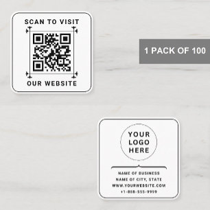 Benutzerdefiniertes Firmensymbol & QR-Code   Moder Quadratische Visitenkarte
