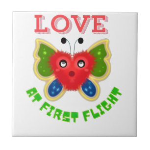 Benutzerdefiniertes Flauschiges Herz Schmetterling Fliese