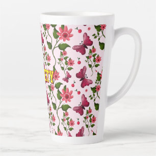 Benutzerdefiniertes florales Schmetterlingsmuster Milchtasse