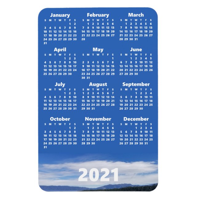 Benutzerdefiniertes Foto 2021-Kalender | Weißes Te Magnet (Vertikal)