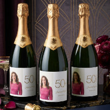 Benutzerdefiniertes Foto 50. Geburtstag Gold Weiß 