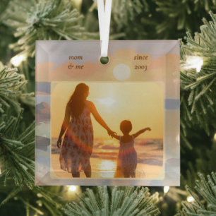 Benutzerdefiniertes Foto-Andenken-Quadrat-Ornament Ornament Aus Glas