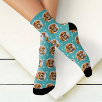 Benutzerdefiniertes Foto Aquamarin Blue Paw Print