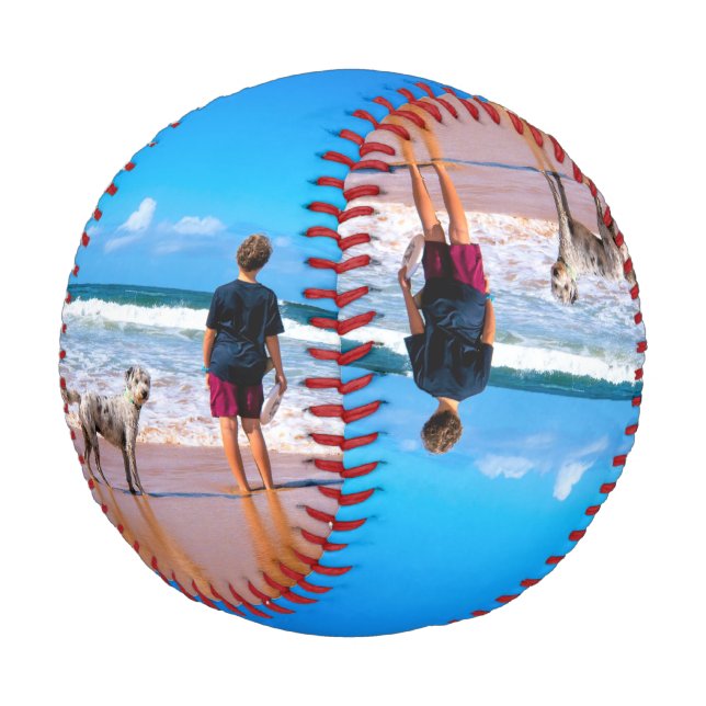 Benutzerdefiniertes Foto Baseball Ihre Fotos mit H (Schrägansicht)