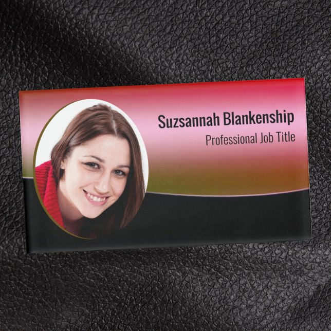 Benutzerdefiniertes Foto Beruflich Schwarz-Rosa-Na Namenschild (Von Creator hochgeladen)