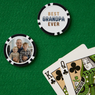 Benutzerdefiniertes Foto 'Bester Opa ever' Pokerchips