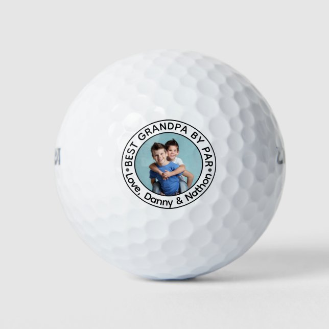 Benutzerdefiniertes Foto | Bester Opa von Par Golfball (Vorderseite)