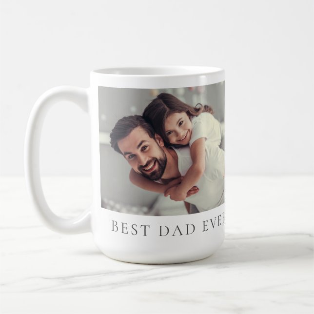Benutzerdefiniertes Foto Bester Vater für alle Zei Kaffeetasse (Links)