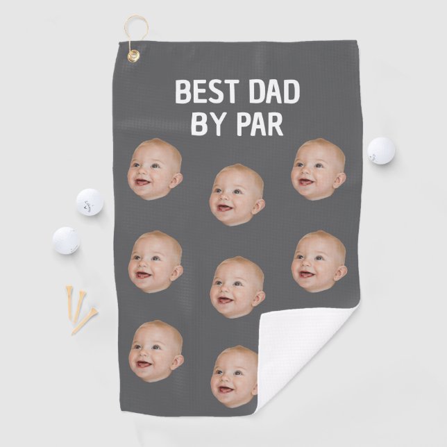 Benutzerdefiniertes Foto Bester Vater nach Par Per Golfhandtuch (Insitu)