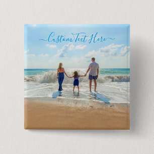 Benutzerdefiniertes Foto-Button-Geschenk mit Text Button