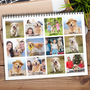 Benutzerdefiniertes Foto Collage Familie Hund erst Kalender