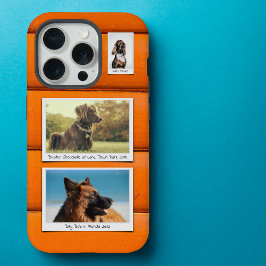 Benutzerdefiniertes Foto Collage Orange für Heimti iPhone 15 Pro Hülle