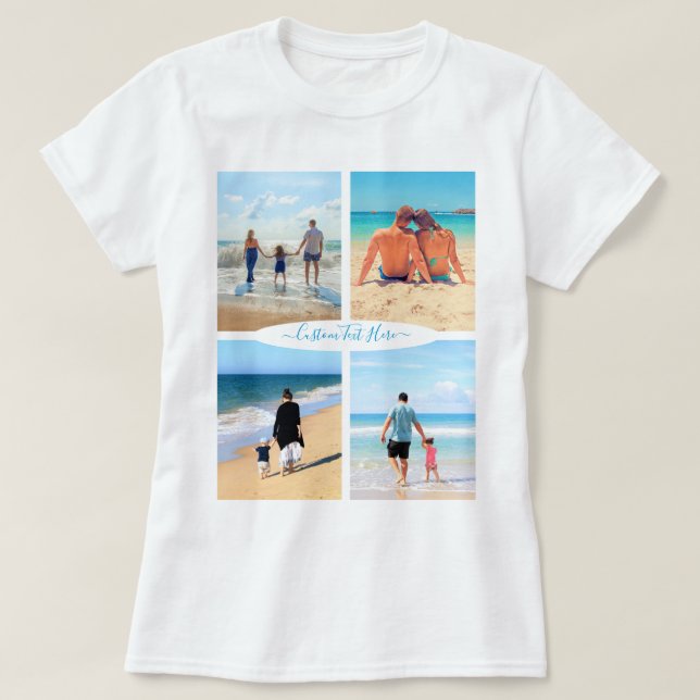 Benutzerdefiniertes Foto Collage T - Shirt-Geschen T-Shirt (Design vorne)