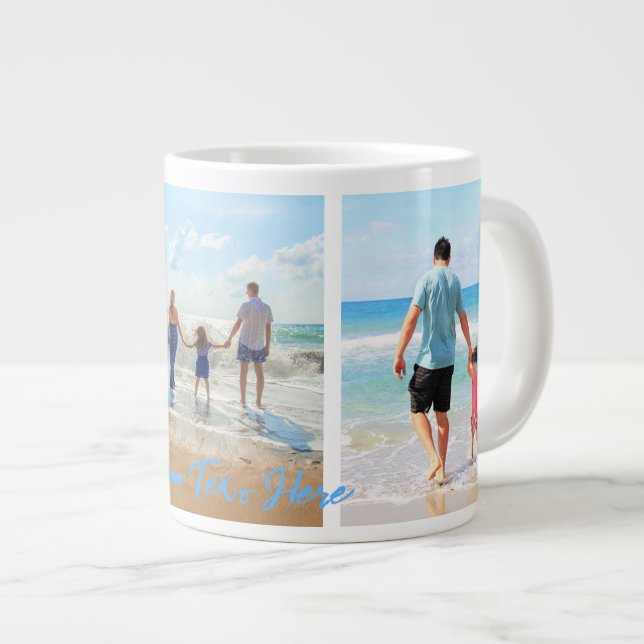 Benutzerdefiniertes Foto Collage Text für Fotos Ih Jumbo-Tasse (Vorderseite Rechts)