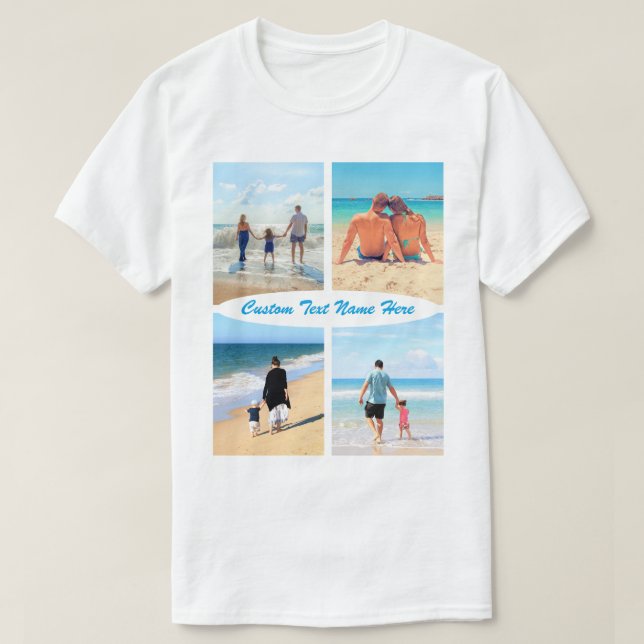 Benutzerdefiniertes Foto Collage Text T - Shirt Ih (Design vorne)