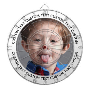 Benutzerdefiniertes Foto-Dartboard & Text - WEIße Dartscheibe