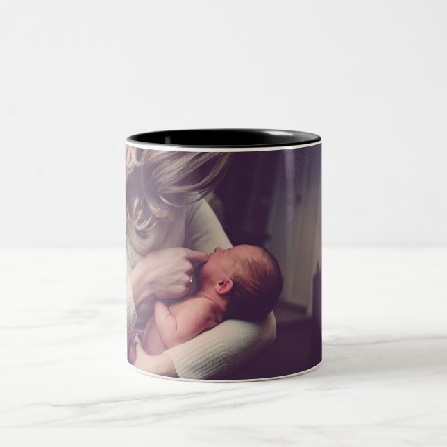 Benutzerdefiniertes Foto Eigene erstellen Zweifarbige Tasse (Mittel)