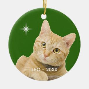 Benutzerdefiniertes Foto einer orange getigerten K Keramik Ornament
