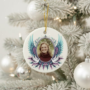 Benutzerdefiniertes Foto Engel Flügel Gedenk Gesch Keramik Ornament