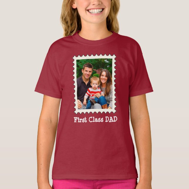 Benutzerdefiniertes Foto Erste Klasse Vater für Fi T-Shirt (Vorderseite)