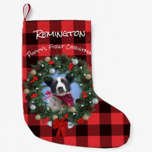 Benutzerdefiniertes Foto Erste Weihnachtsvorlage f Kleiner Weihnachtsstrumpf