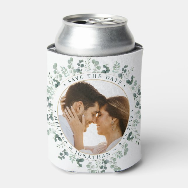 Benutzerdefiniertes Foto Eukalyptus Wedding Save t Dosenkühler (Kanne Vorderseite)