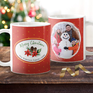 Benutzerdefiniertes Foto Familien-Weihnachts-Poins Kaffeetasse