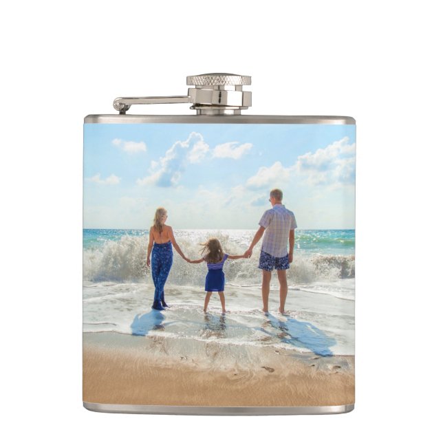 Benutzerdefiniertes Foto-Flasengeschenk mit Ihren  Flachmann (Vorderseite)
