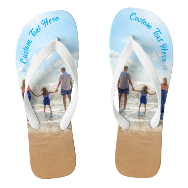 Benutzerdefiniertes Foto-Flip-Flops-Geschenk mit I Flip Flops (Fußbett)
