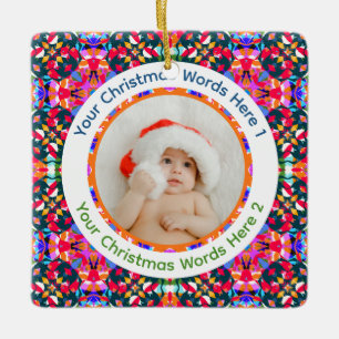 Benutzerdefiniertes Foto Frohe Weihnachten Moderne Keramikornament