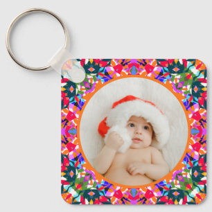 Benutzerdefiniertes Foto Frohe Weihnachten Moderne Schlüsselanhänger
