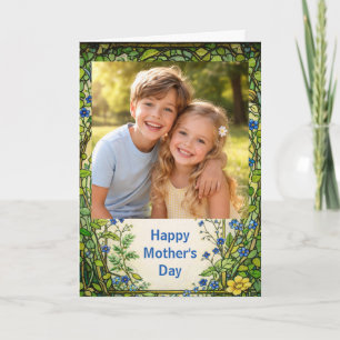 Benutzerdefiniertes Foto Frohen Muttertag floral Karte