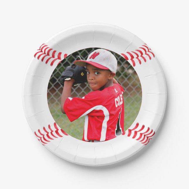 Benutzerdefiniertes Foto für Baseball Player Gebur Pappteller (Vorderseite)