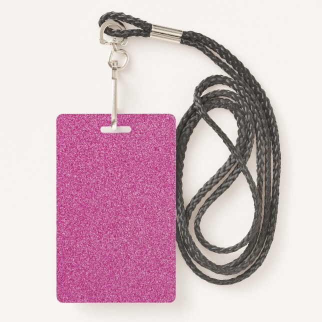 Benutzerdefiniertes Foto für einen rosa Glitzer Ausweis (Vorderseite mit Schlüsselband)