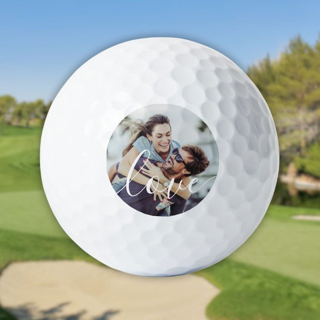 Benutzerdefiniertes Foto für Elegante Script-Liebe Golfball (Custom Elegant Script Love Photo Golf Balls)